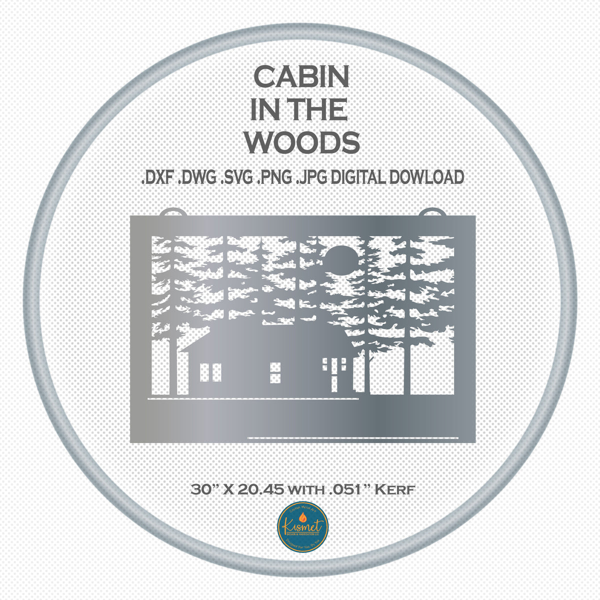 Cabin in the Woods Sign DXF/SVG design preview with file details (photo 5)