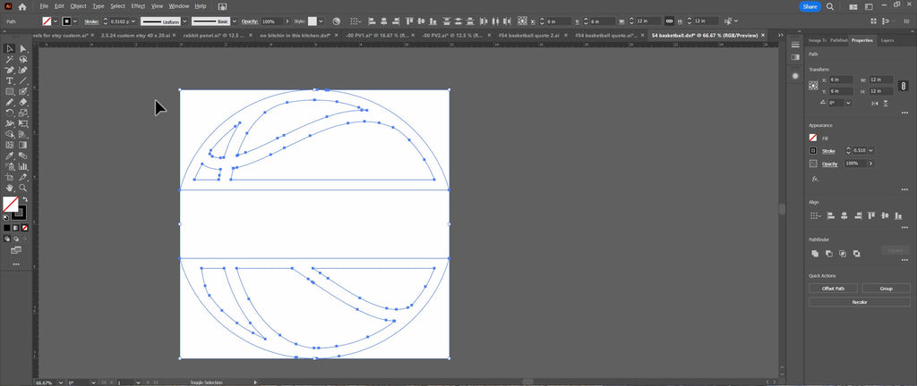 Personalized Basketball Sign vector paths in design software (photo 6)
