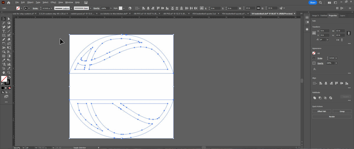 Personalized Basketball Sign vector paths in design software (photo 6)
