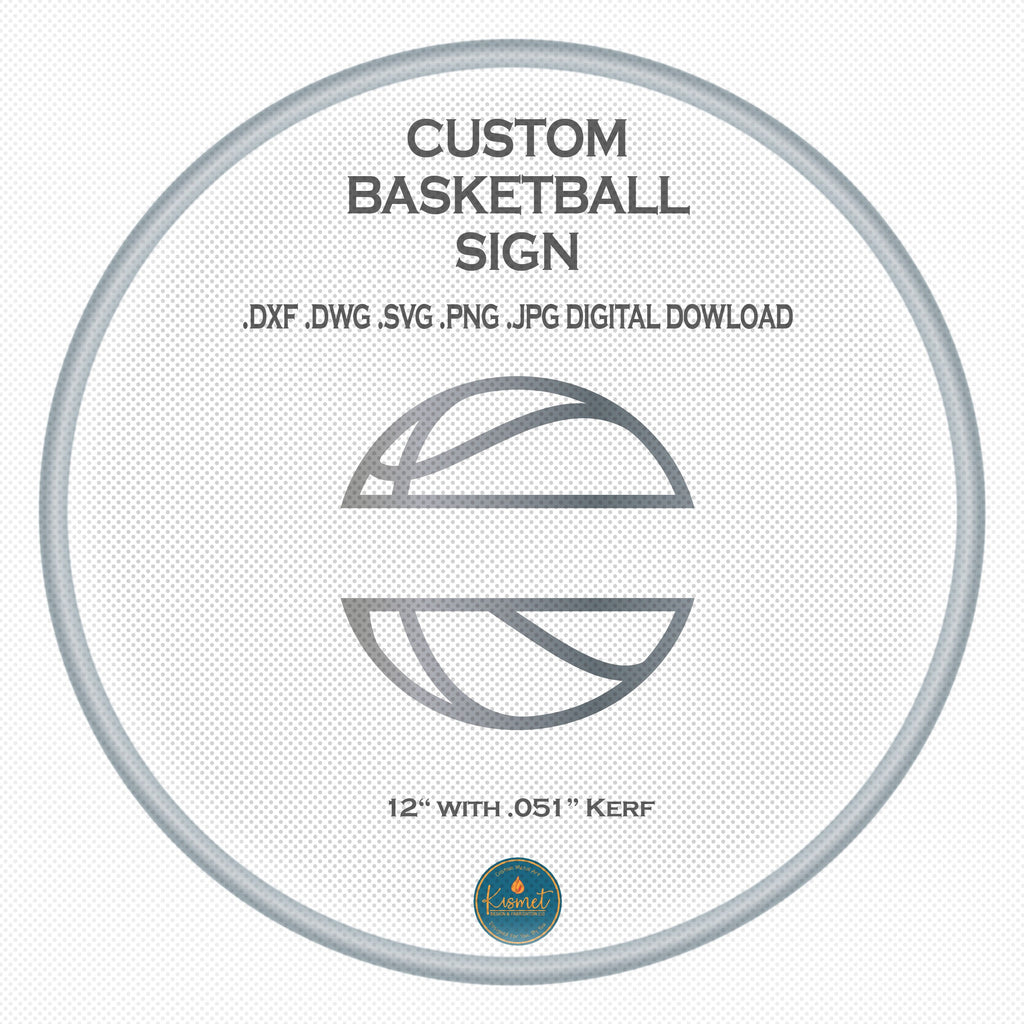 Personalized Basketball Sign DXF/SVG design preview with file details (photo 3)