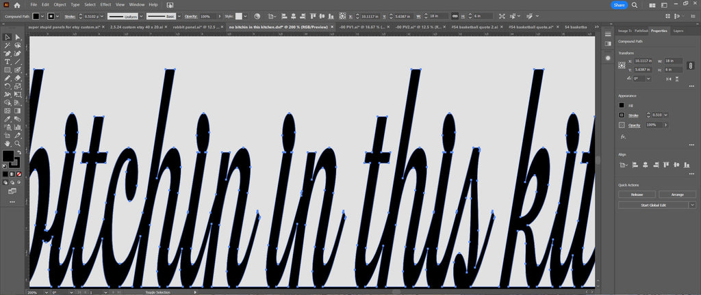No Bitchin' in This Kitchen vector paths in design software (photo 9)