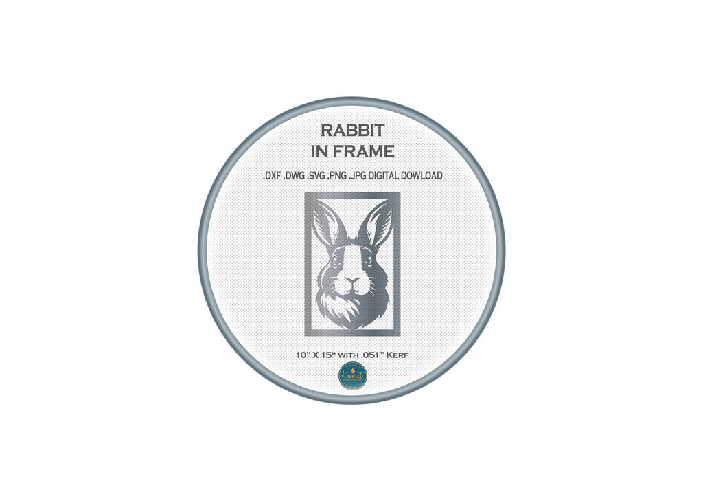 Rabbit Portrait Frame DXF/SVG design preview with file details