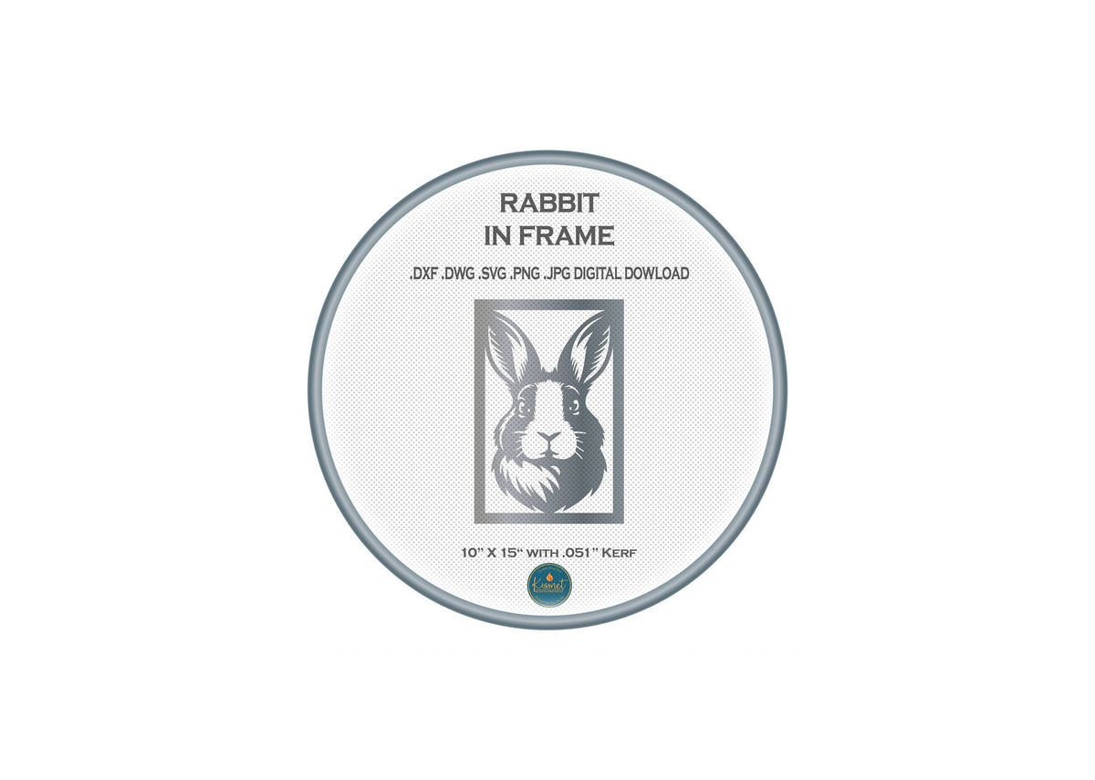 Rabbit Portrait Frame DXF/SVG design preview with file details