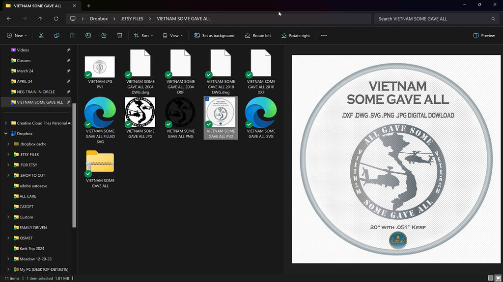 Vietnam Some Gave All Memorial vector paths in design software
