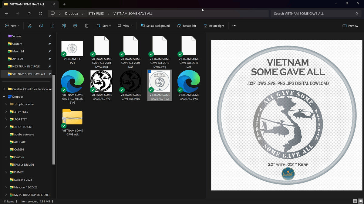 Vietnam Some Gave All Memorial vector paths in design software