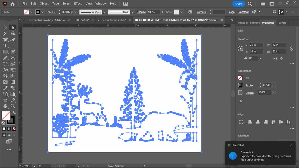 Bear Deer Wheat Farm Panel vector paths in design software (photo 7)