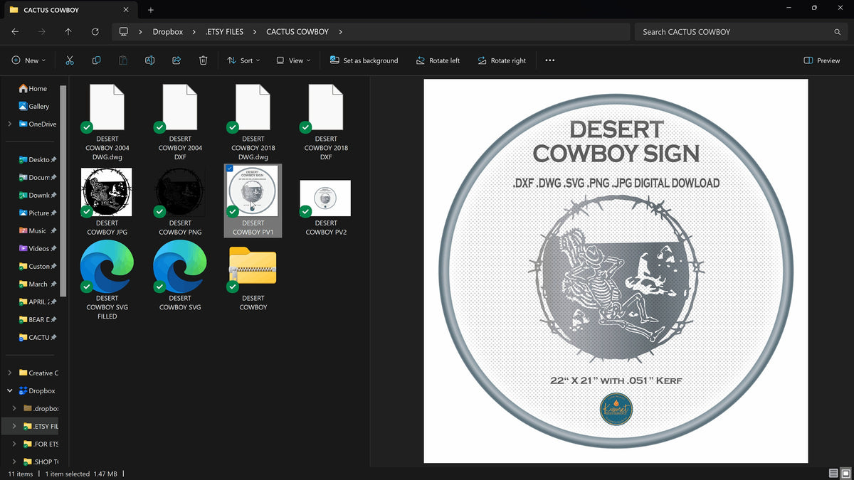 Skeleton Cowboy Barbed Wire Sign vector paths in design software (photo 4)
