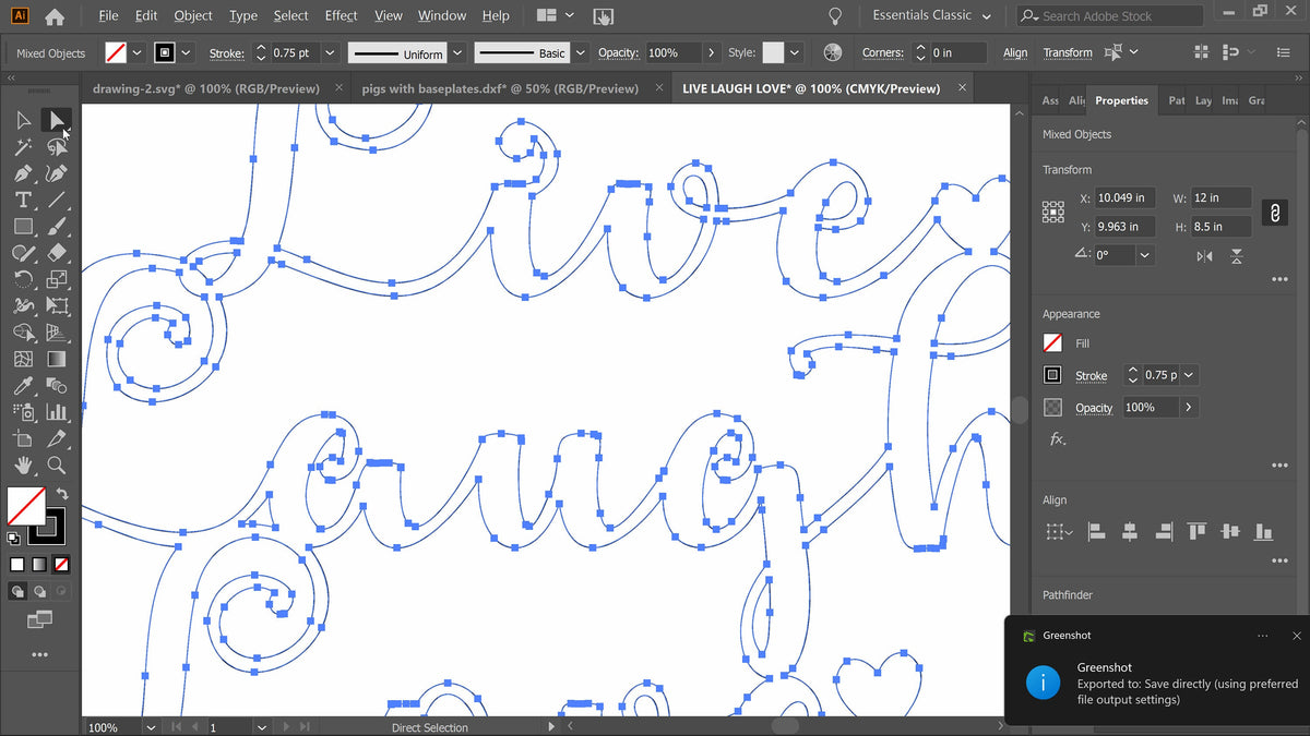 Live Laugh Love Script Sign vector paths in design software (photo 7)