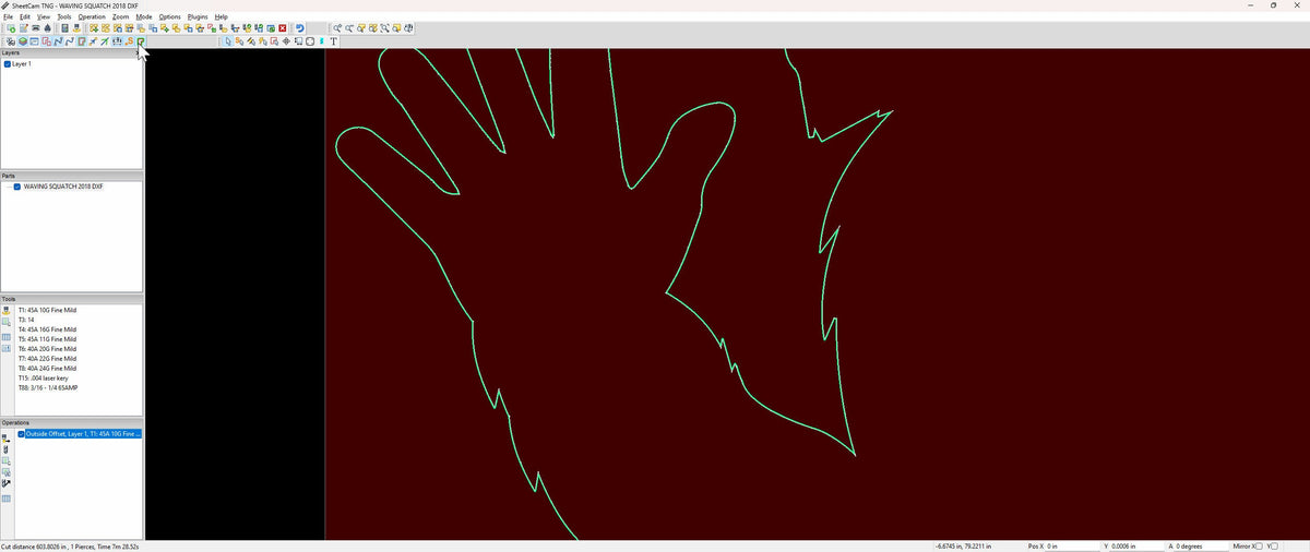 Giant 8 ft Waving Sasquatch Silhouette vector paths in design software (photo 7)