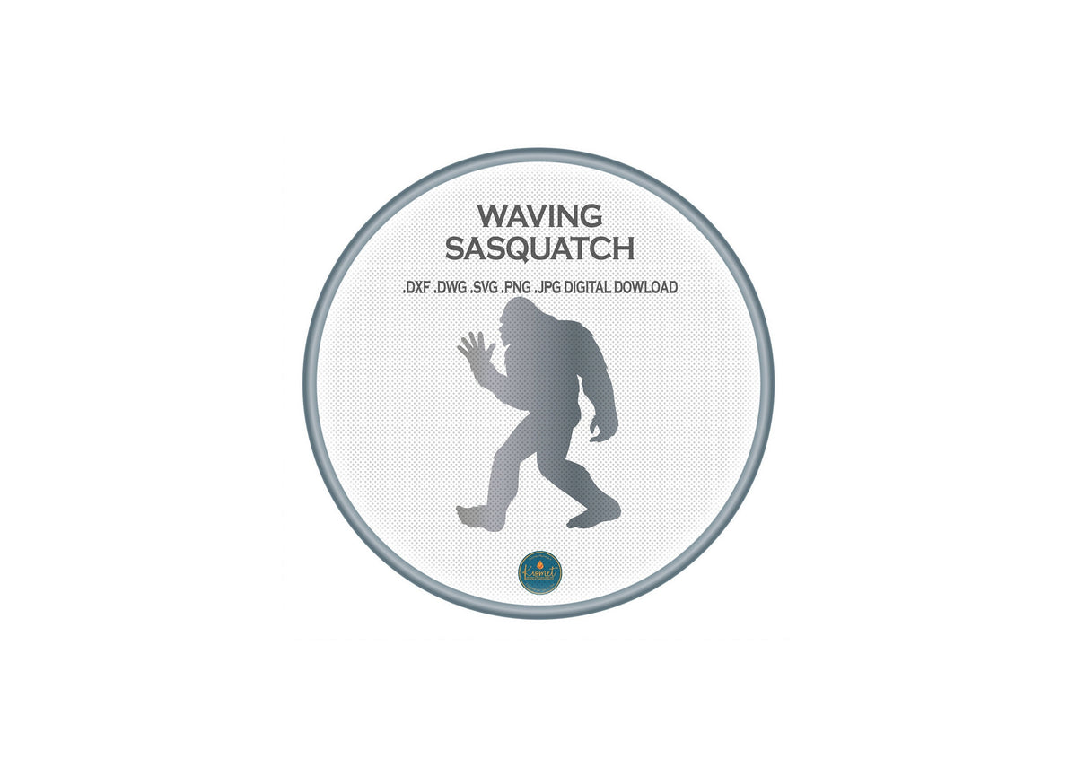 Giant 8 ft Waving Sasquatch Silhouette DXF/SVG design preview with file details