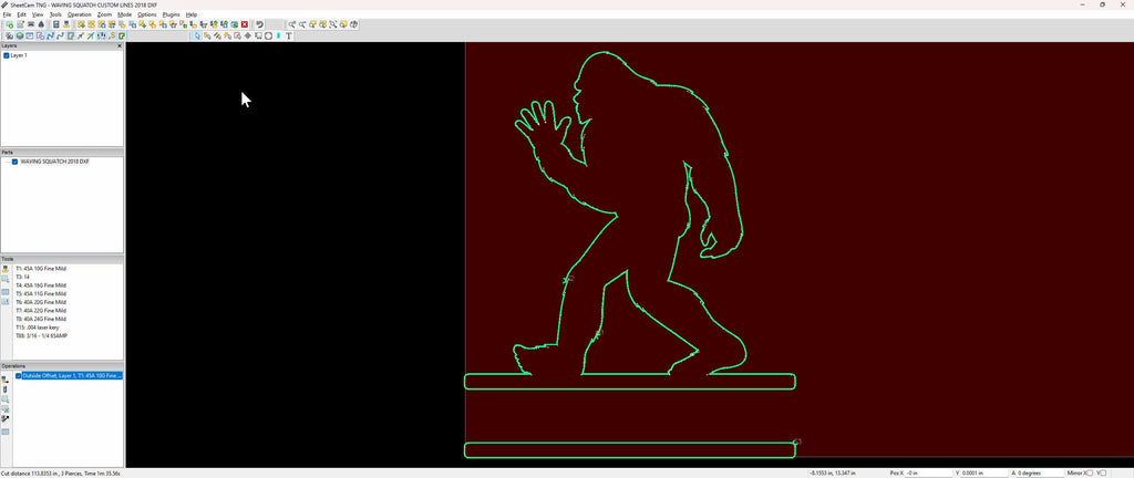 Waving Sasquatch Name Sign vector paths in design software (photo 8)