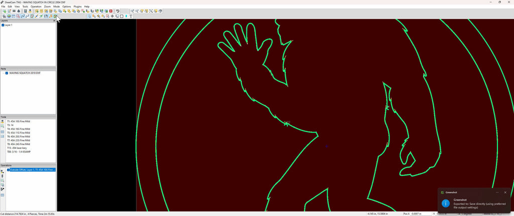 Waving Sasquatch Circle Sign vector paths in design software (photo 6)