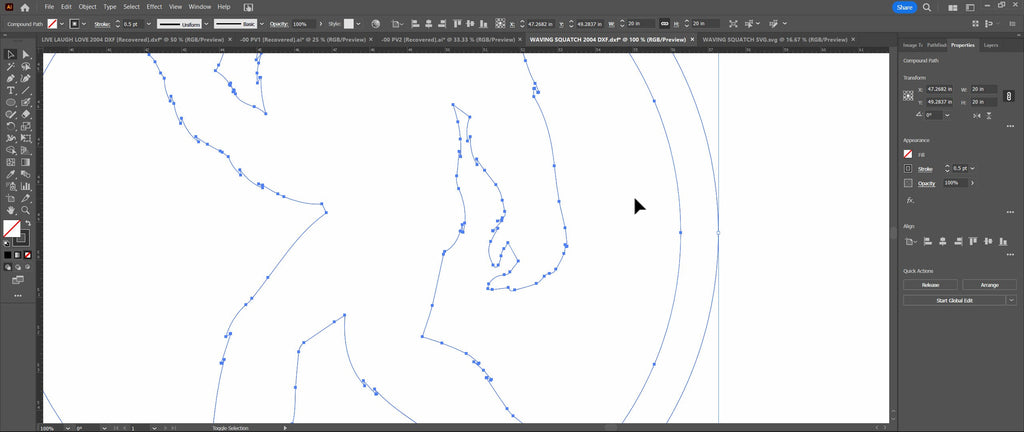 Waving Sasquatch Circle Sign vector paths in design software (photo 9)