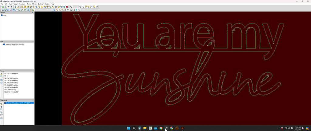 You Are My Sunshine Nursery Sign vector paths in design software (photo 7)