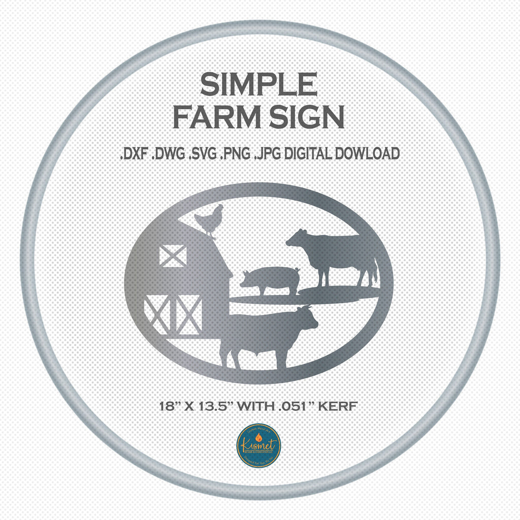 Farm Animals Barn Oval Sign DXF/SVG design preview with file details (photo 3)