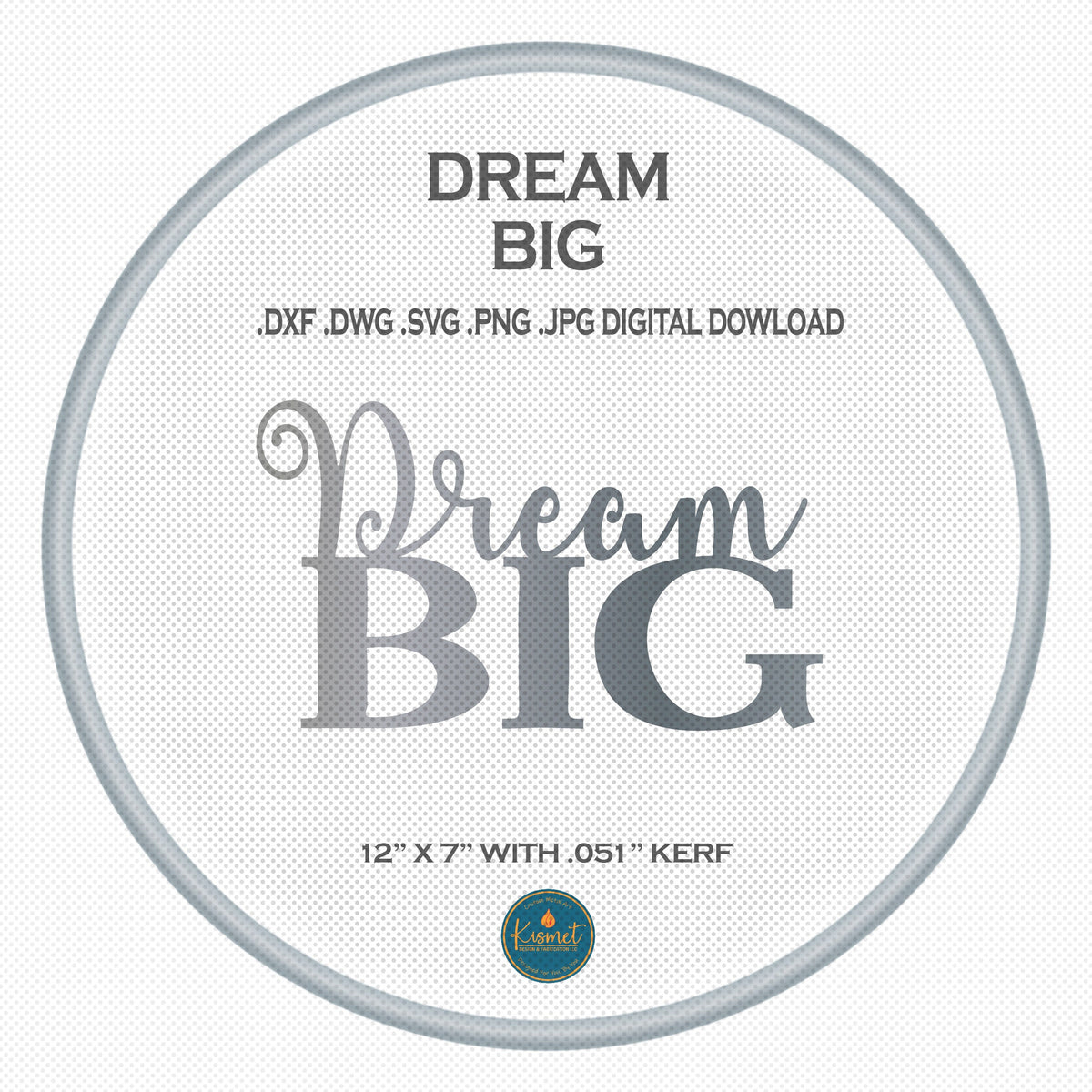 Dream Big Lettering Sign DXF/SVG design preview with file details (photo 3)