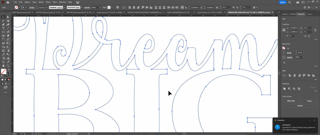 Dream Big Lettering Sign vector paths in design software (photo 7)