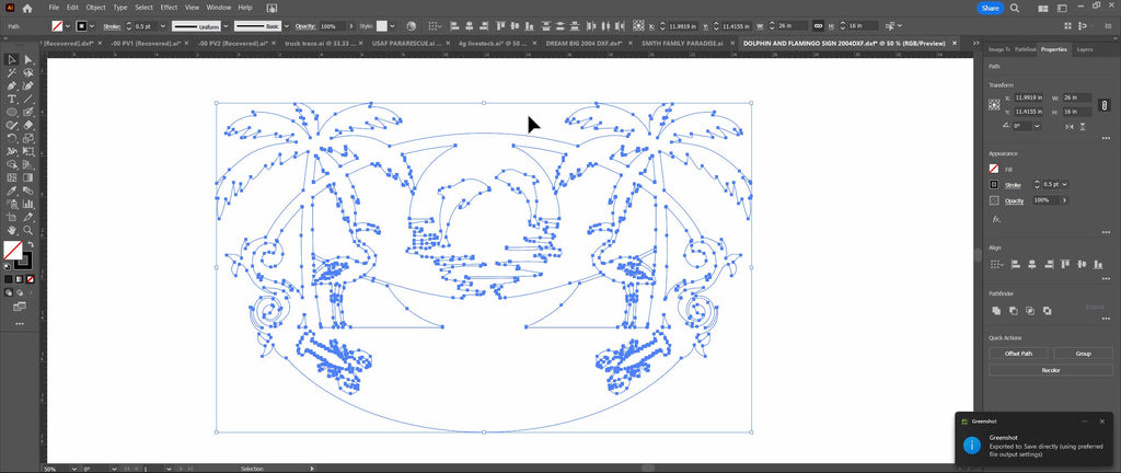Island Paradise Palm Tree Sign vector paths in design software (photo 8)