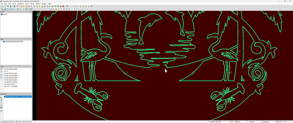 Island Paradise Palm Tree Sign vector paths in design software (photo 7)
