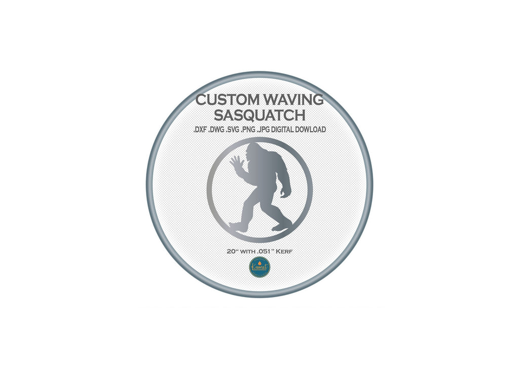 Waving Sasquatch Circle Sign DXF/SVG design preview with file details