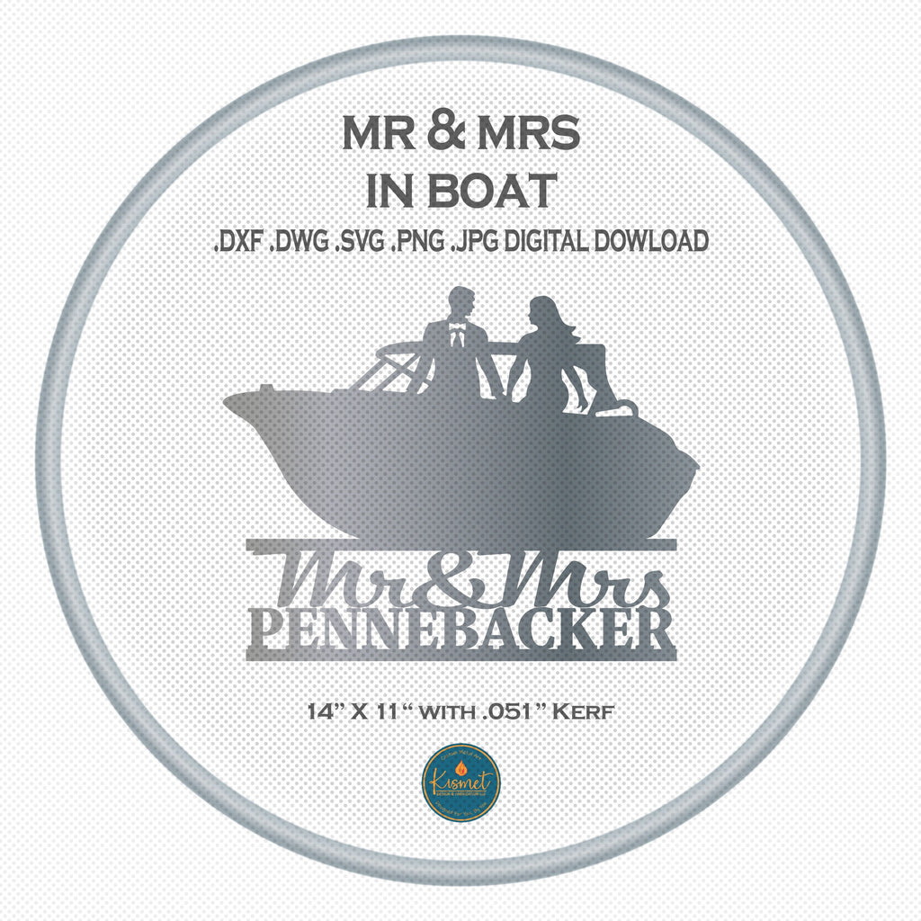 Mr and Mrs Wedding Sign DXF/SVG design preview with file details (photo 6)