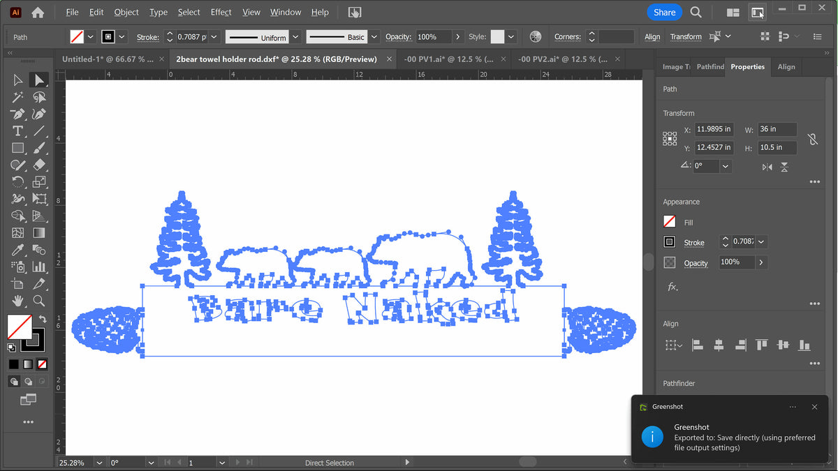Bear Towel Bar vector paths in design software (photo 6)
