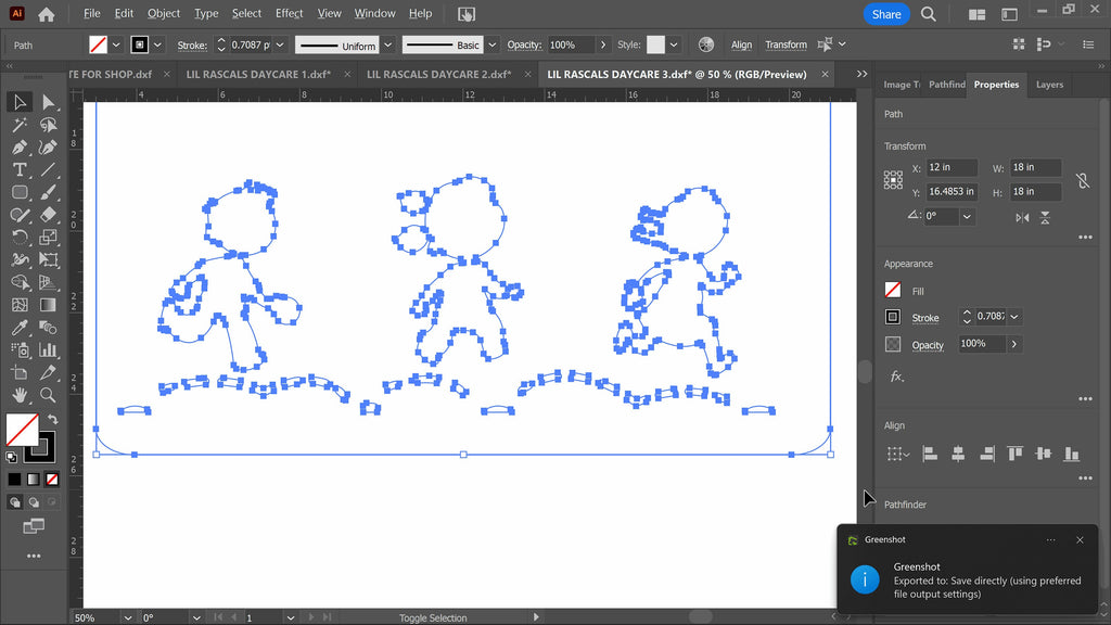 Custom Daycare Sign with Running Kids vector paths in design software (photo 8)