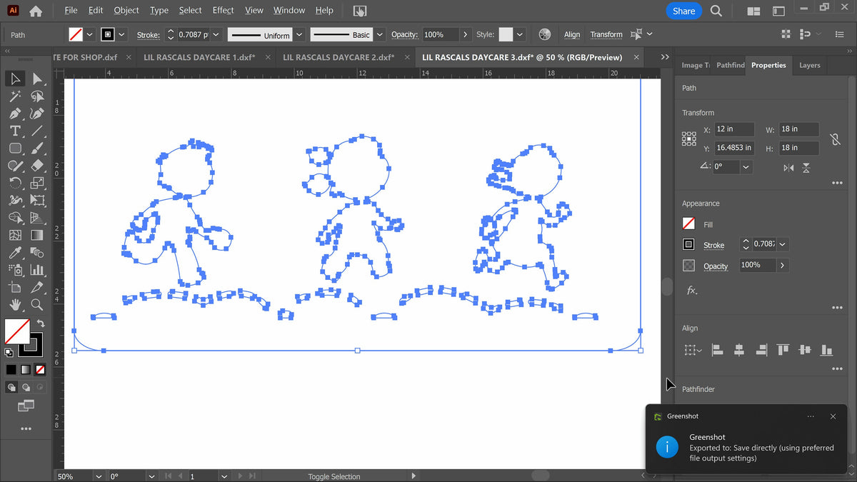 Custom Daycare Sign with Running Kids vector paths in design software (photo 8)