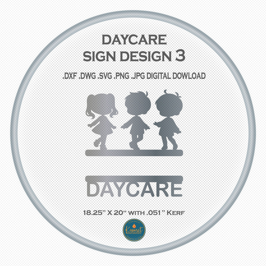 Three Kids Holding Hands Daycare Name Sign DXF/SVG design preview with file details (photo 3)