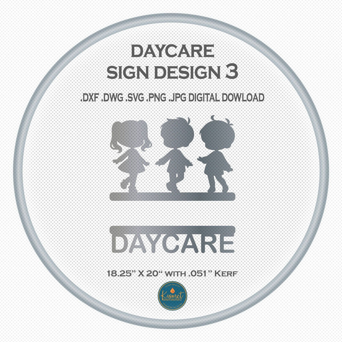 Three Kids Holding Hands Daycare Name Sign DXF/SVG design preview with file details (photo 3)