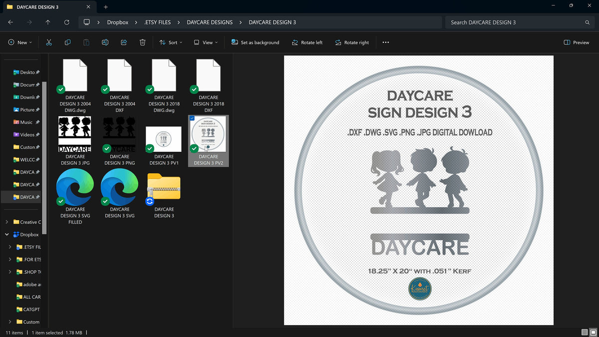 Three Kids Holding Hands Daycare Name Sign vector paths in design software