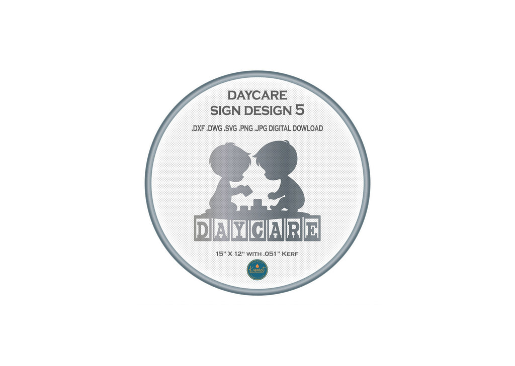 Kids Building Blocks Daycare Sign DXF/SVG design preview with file details
