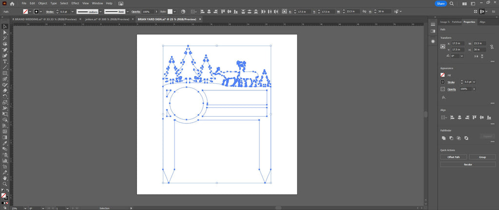 Staked Address Sign vector paths in design software (photo 4)