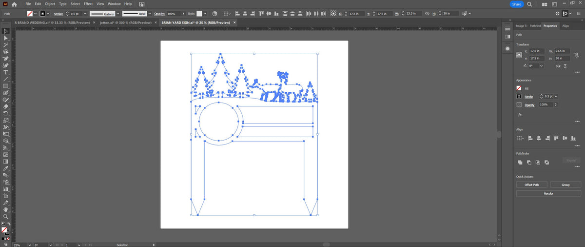 Staked Address Sign vector paths in design software (photo 4)