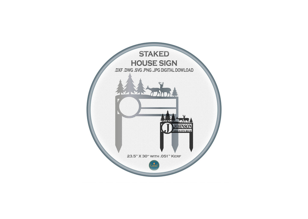 Staked Address Sign DXF/SVG design preview with file details