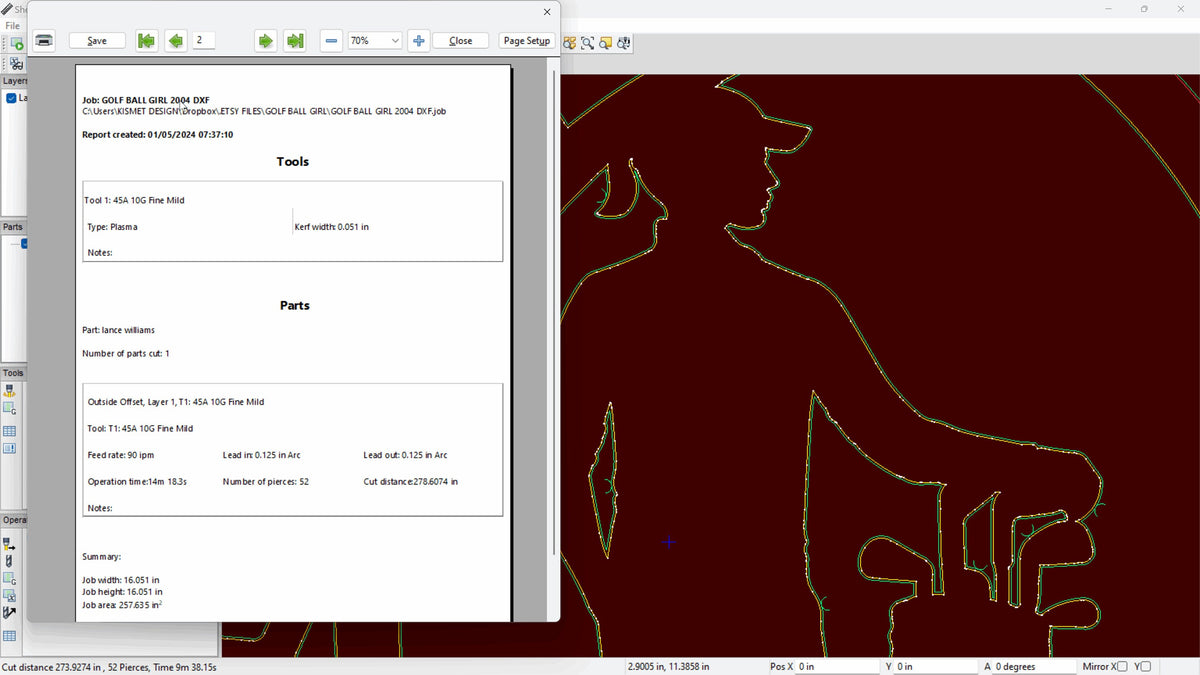 Girl Golfer Sign vector paths in design software (photo 6)