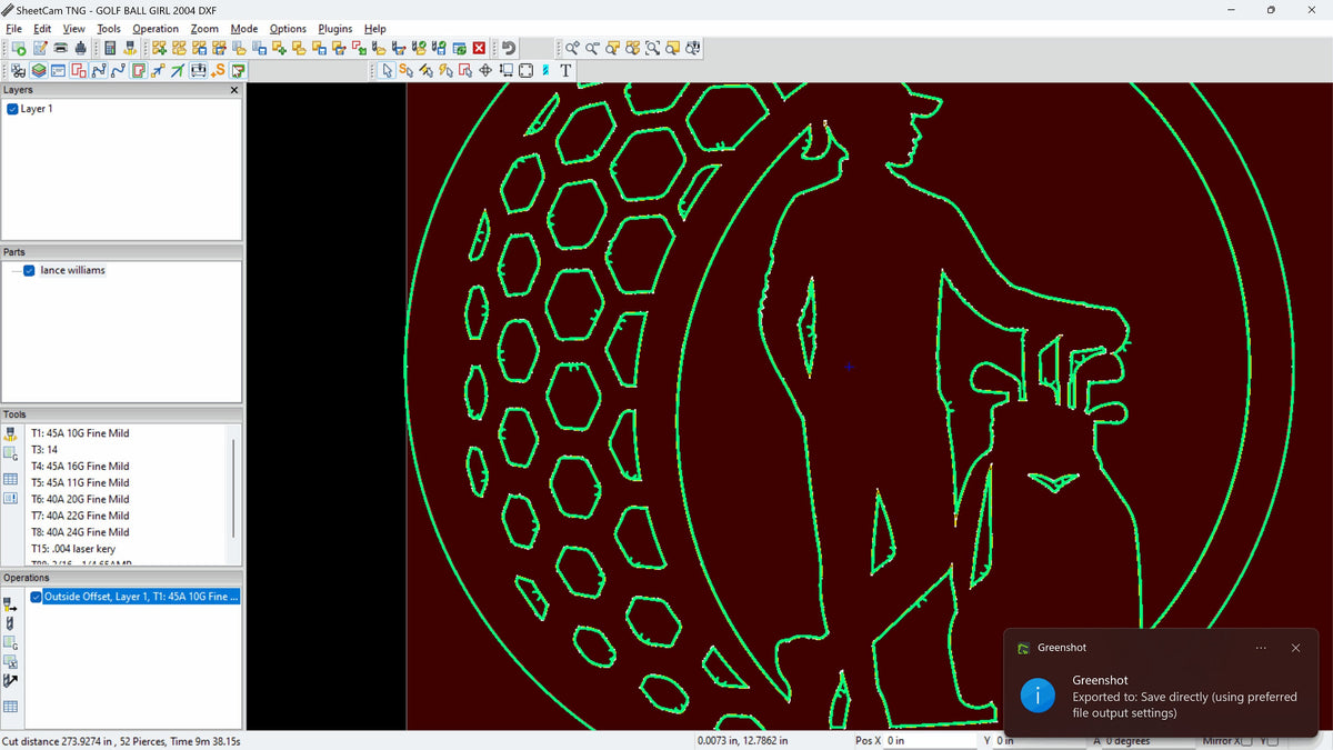 Girl Golfer Sign vector paths in design software (photo 9)