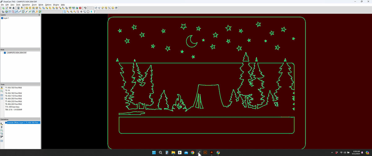 Personalized Camping Name Sign vector paths in design software (photo 6)