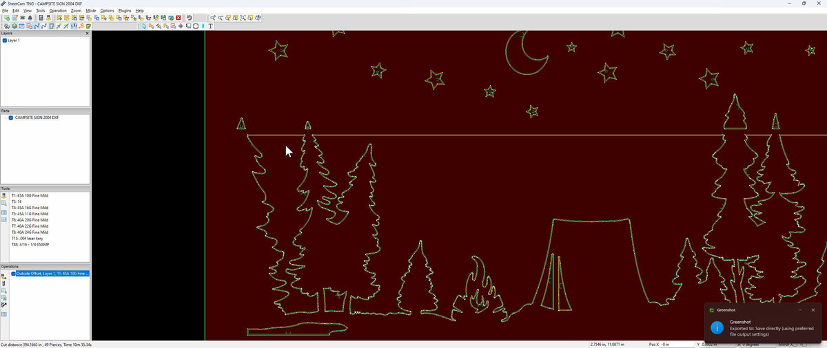 Personalized Camping Name Sign vector paths in design software (photo 7)