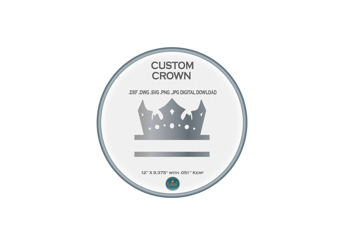 Princess Crown Name Sign DXF/SVG design preview with file details