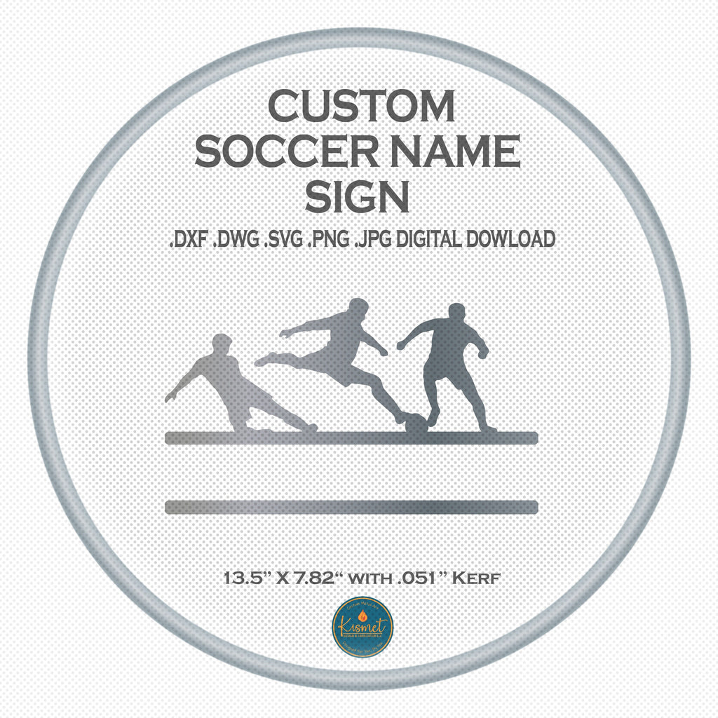Soccer Name Sign DXF/SVG design preview with file details (photo 3)