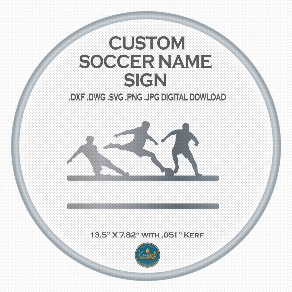 Soccer Name Sign DXF/SVG design preview with file details (photo 3)