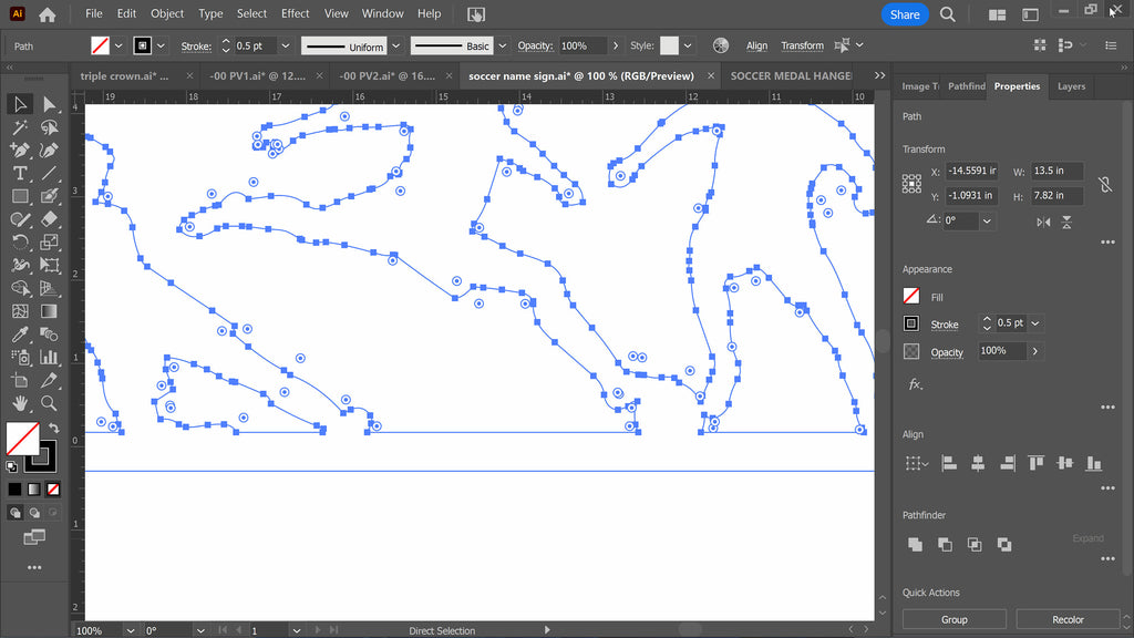 Soccer Name Sign vector paths in design software (photo 8)