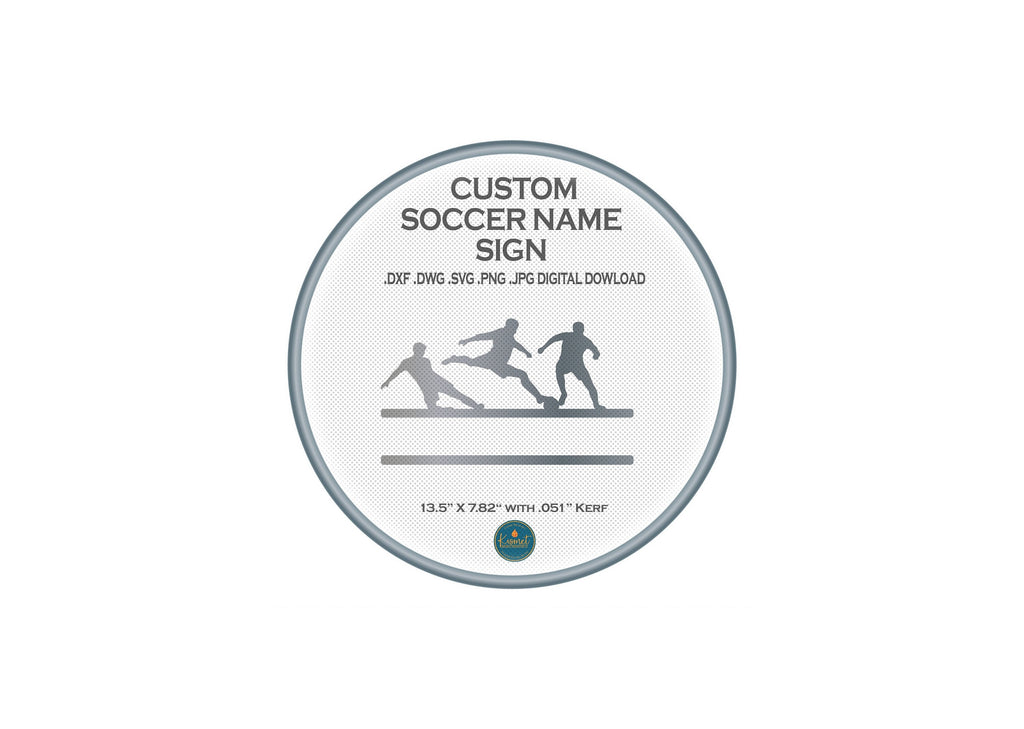 Soccer Name Sign DXF/SVG design preview with file details