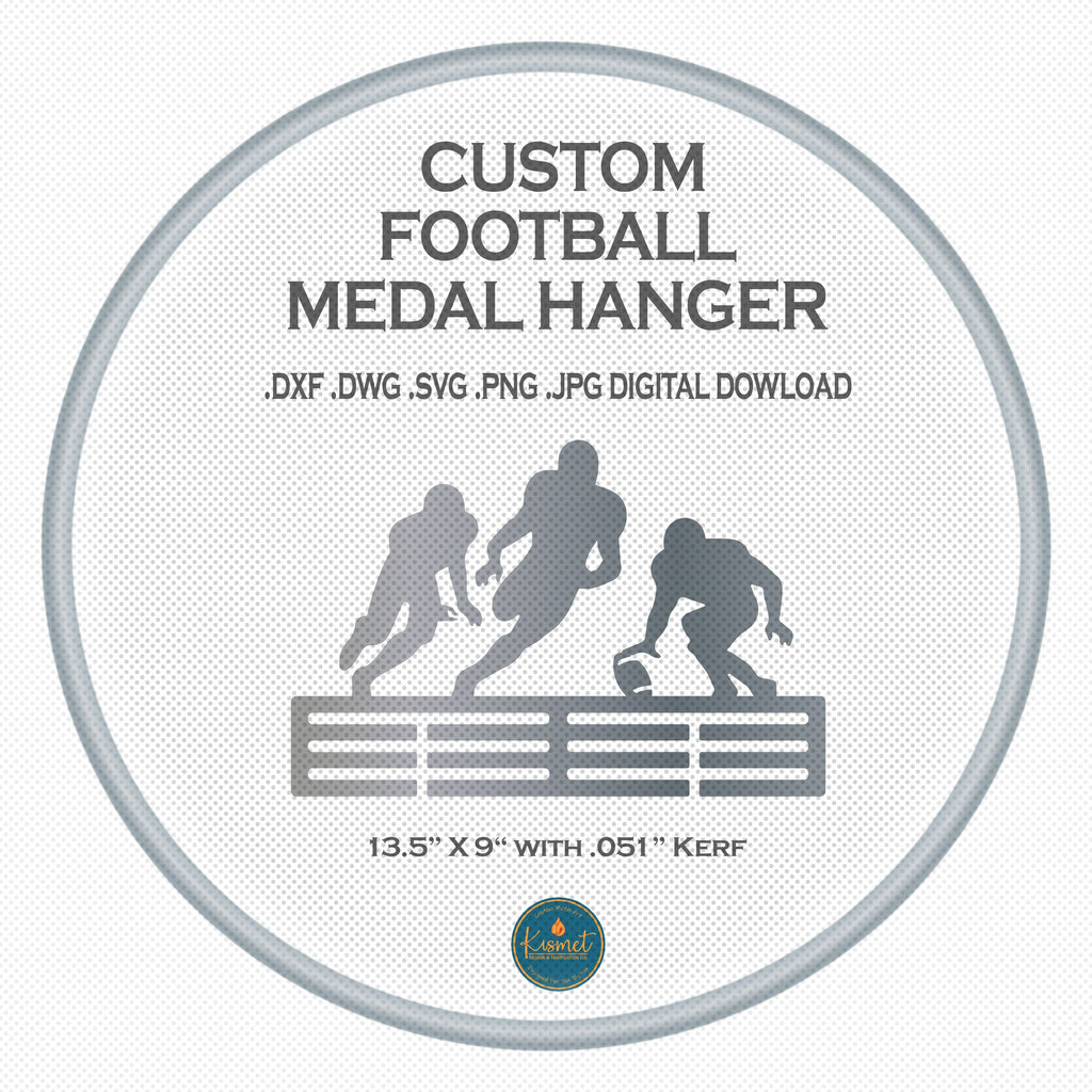 Football Medal Hanger, Action Players DXF/SVG design preview with file details (photo 3)