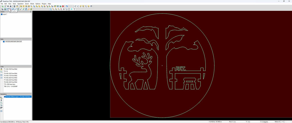 Personalized Deer Tavern Round Bar Sign vector paths in design software (photo 9)