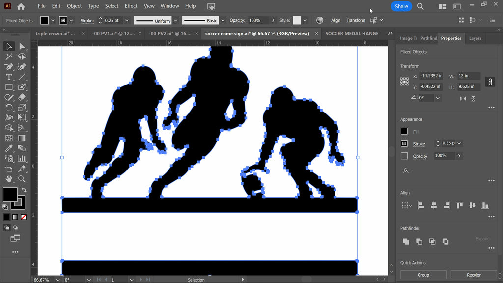 Football Name Sign vector paths in design software (photo 4)