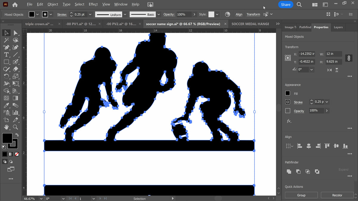 Football Name Sign vector paths in design software (photo 4)