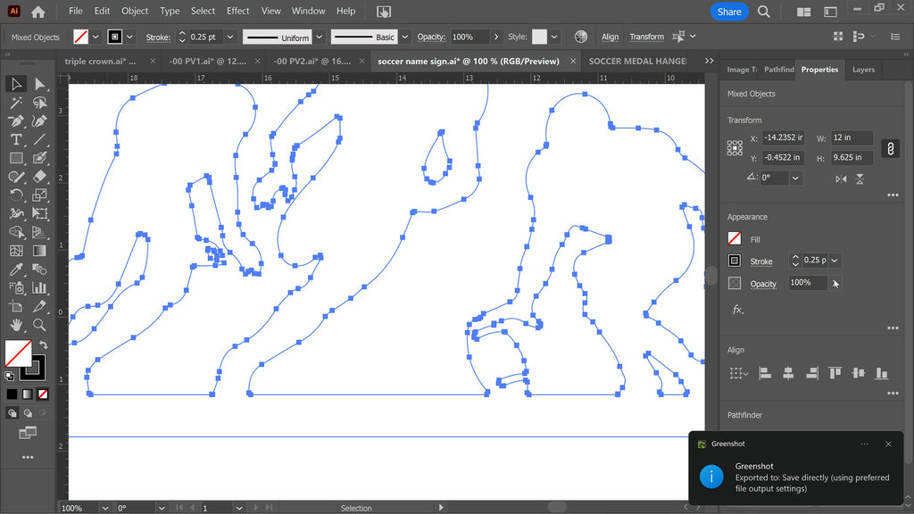 Football Name Sign vector paths in design software (photo 5)