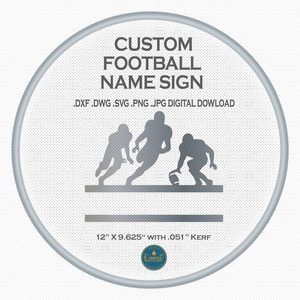 Football Name Sign DXF/SVG design preview with file details (photo 3)